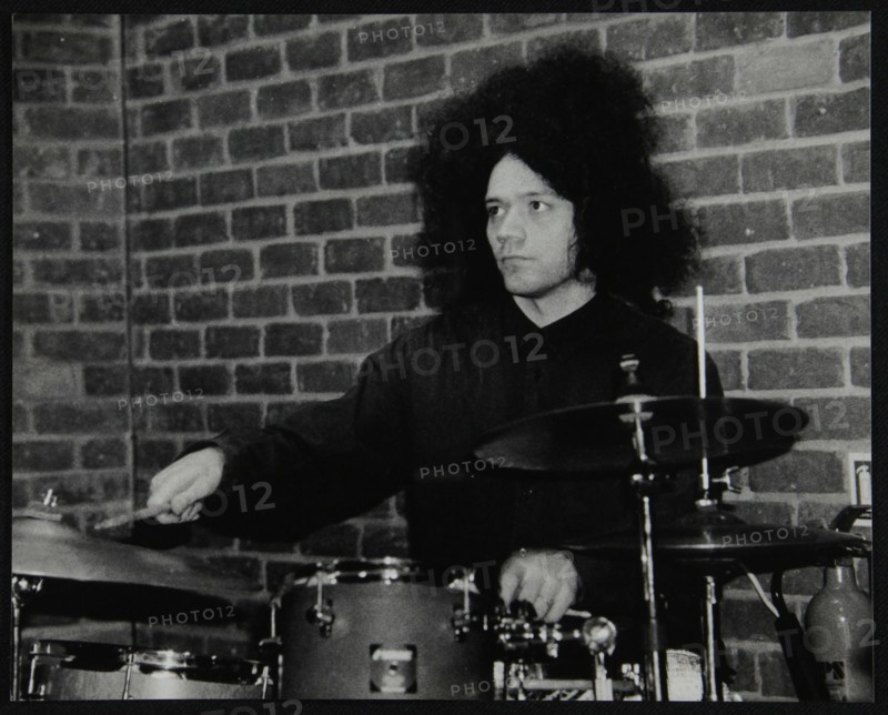 Drummer Seb Rochford playing at The Fairway, Welwyn Garden City, Hertfordshire, 8 April 2001. Artist: Denis Williams