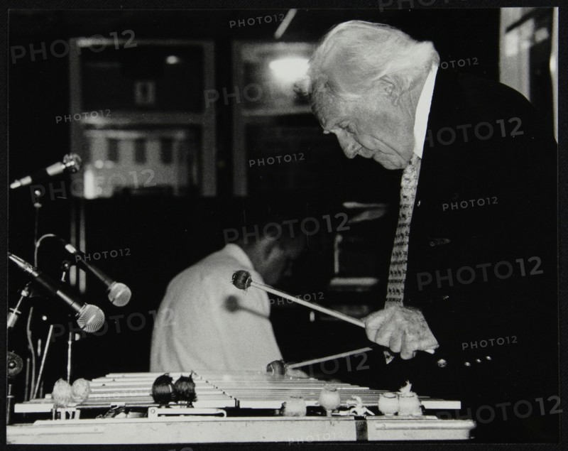Peter Appleyard playing the vibraphone at The Fairway, Welwyn Garden City, Hertfordshire, 1999. Artist: Denis Williams