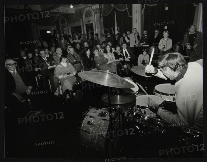 Louie Bellson conducting a drum clinic at the Horseshoe Hotel, London, November 1980. Artist: Denis Williams