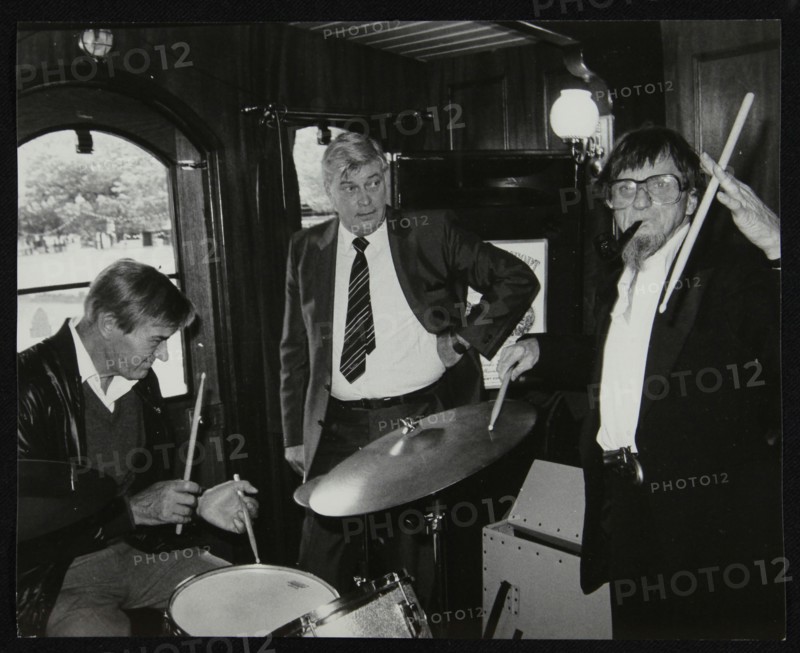 Drummers Jack Parnell and Barrett Deems, London, 1984. Artist: Denis Williams
