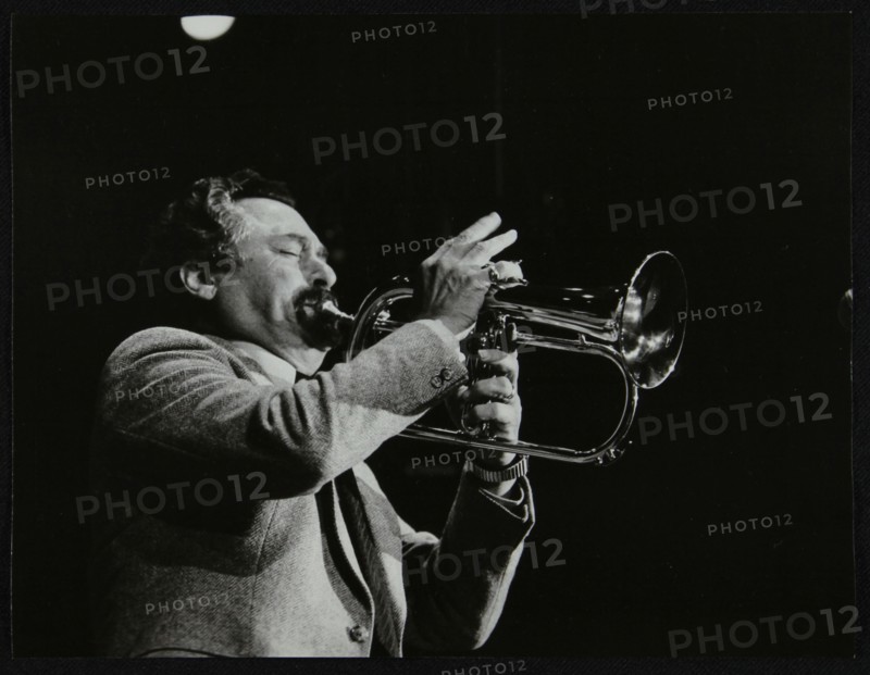 Shorty Rogers playing the flugelhorn, Hemel Hempstead, Hertfordshire, 1983. Artist: Denis Williams