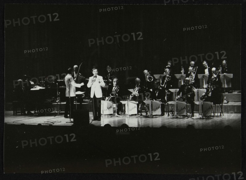 The Ted Heath Orchestra in concert at the Barbican Hall, London, December 1985. Artist: Denis Williams