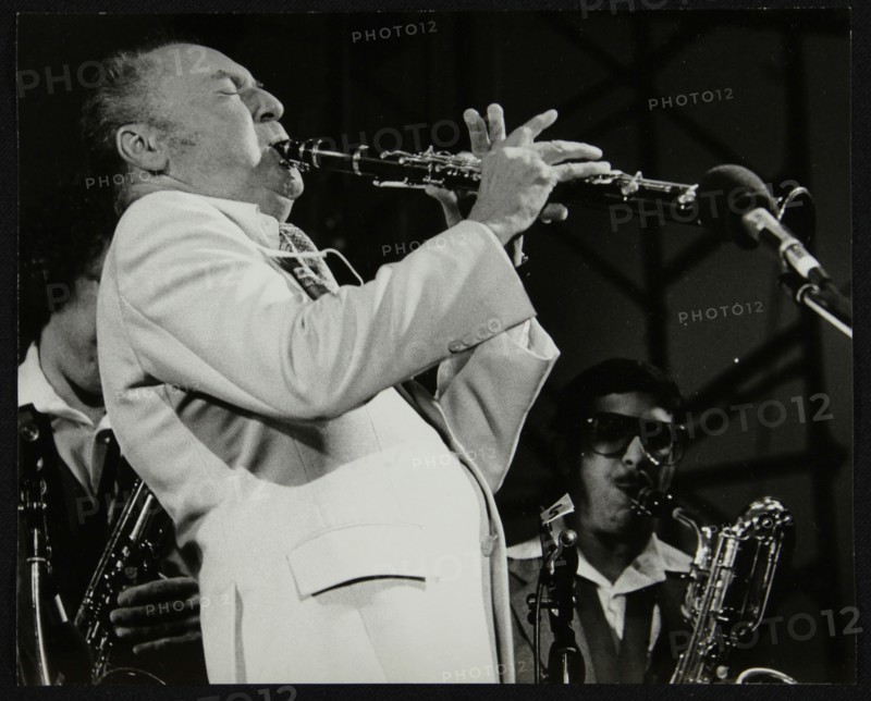 Woody Herman in concert at the Alexandra Palace, London, 1979. Artist: Denis Williams