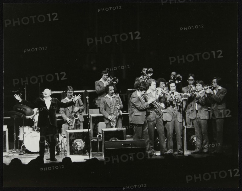 Woody Herman and his orchestra in concert at the Forum Theatre, Hatfield, Hertfordshire, 1980. Artist: Denis Williams