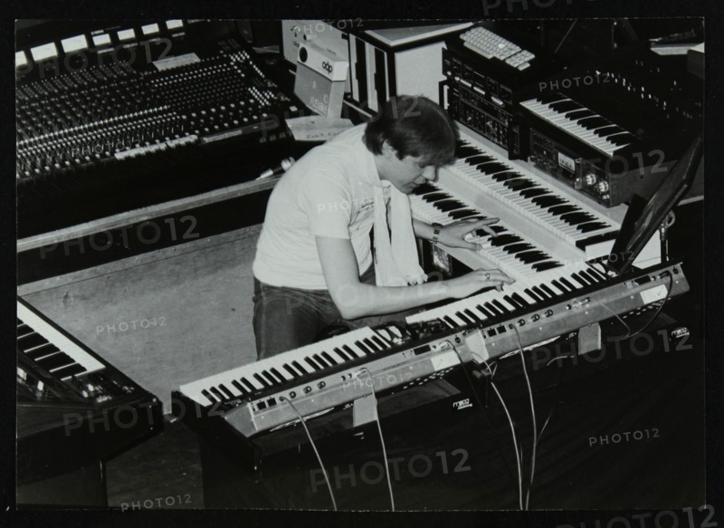 German electronic musician Klaus Schulze at the Forum Theatre, Hatfield, Hertfordshire, 1983. Artist: Denis Williams