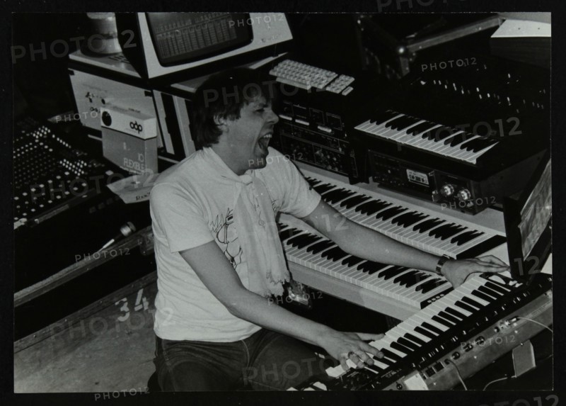 German electronic musician Klaus Schulze at the Forum Theatre, Hatfield, Hertfordshire, 1983. Artist: Denis Williams