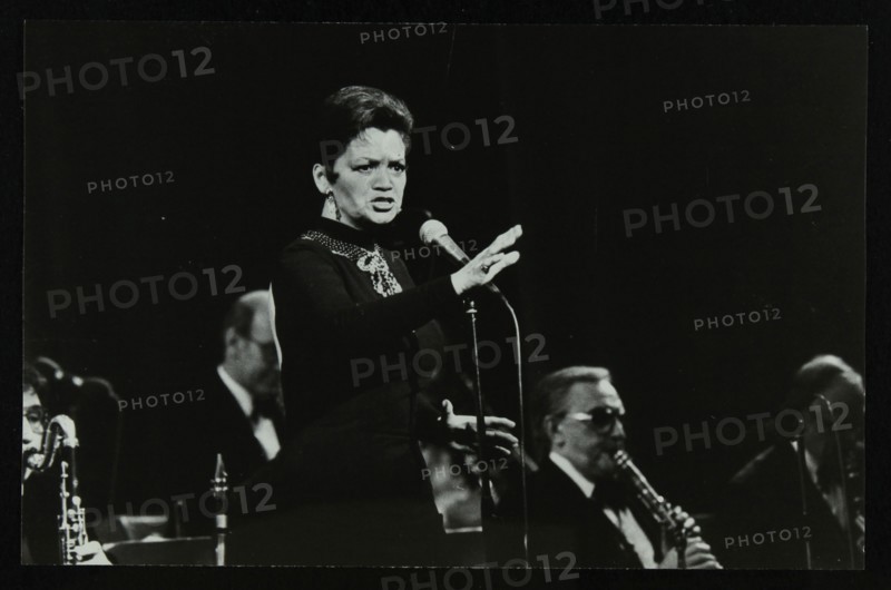 Lita Roza singing with the Ted Heath Orchestra at the Forum Theatre, Hatfield, Hertfordshire, 1983. Artist: Denis Williams