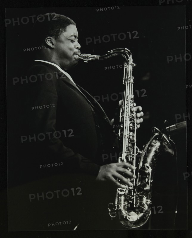 Courtney Pine playing tenor saxophone at the Forum Theatre, Hatfield, Hertfordshire, 8 April 1987. Artist: Denis Williams