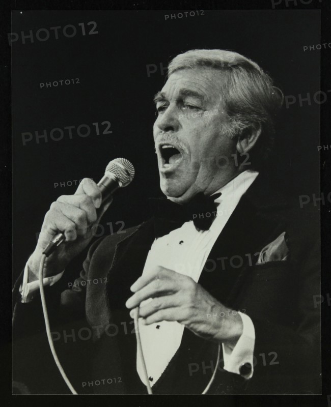 Howard Keel singing at the Forum Theatre, Hatfield, Hertfordshire, 14 May 1983. Artist: Denis Williams