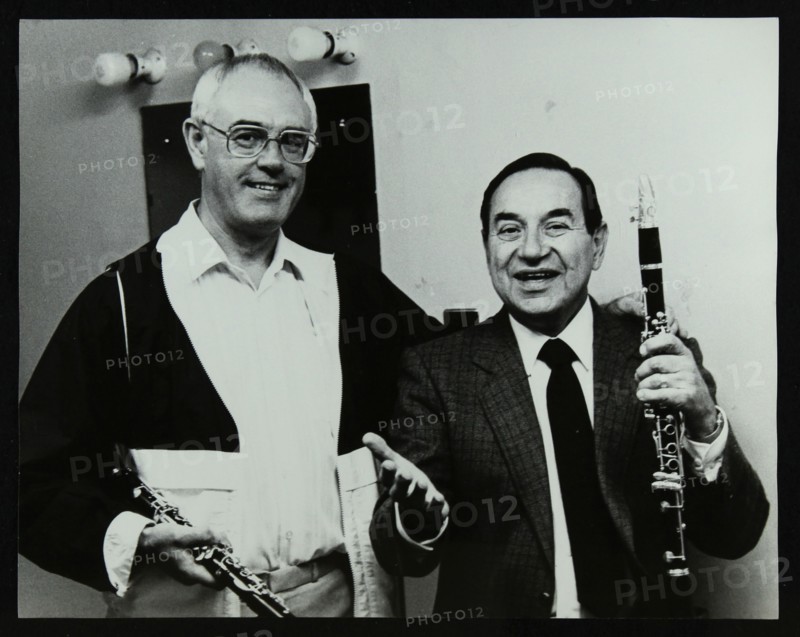 Clarinetists Terry Lightfoot and Peanuts Hucko, Potters Bar, Hertfordshire, 1986. Artist: Denis Williams