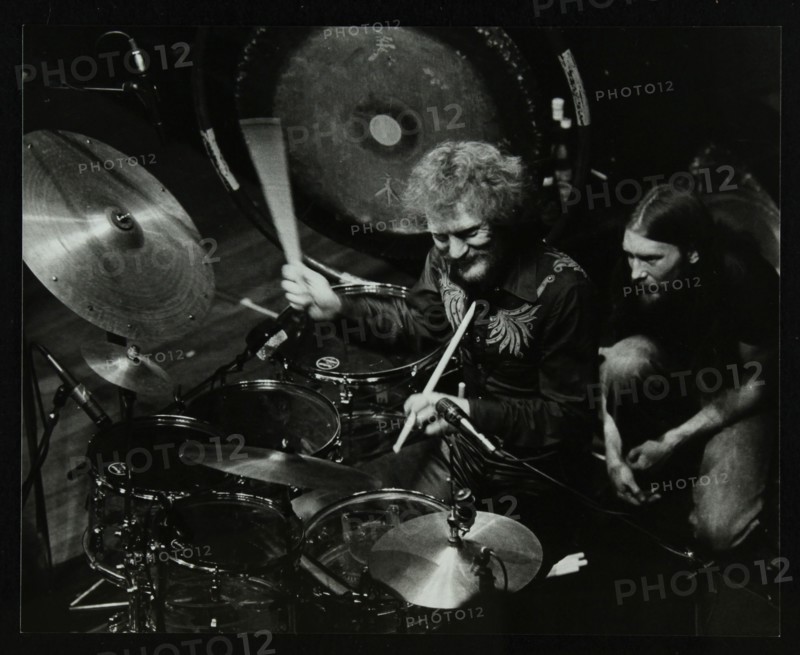 Drummer Ginger Baker performing at the Forum Theatre, Hatfield, Hertfordshire, 1980. Artist: Denis Williams