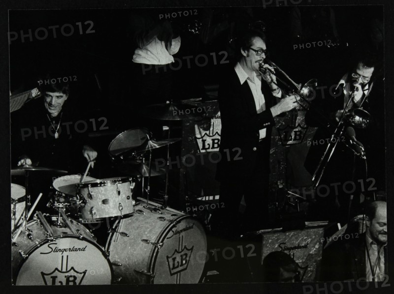 Drummer Louie Bellson and his big band playing at the Forum Theatre, Hatfield, Hertfordshire, 1979. Artist: Denis Williams
