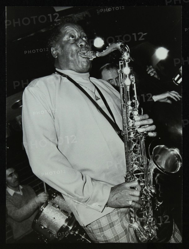 Tenor saxophonist Eddie 'Lockjaw' Davis playing at The Bell, Codicote, Hertfordshire, 12 April 1982. Artist: Denis Williams