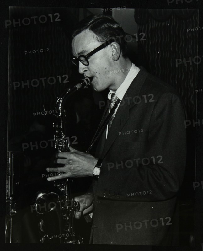 Derek Humble playing alto saxophone at the Civic Restaurant, College Green, Bristol, 1955. Artist: Denis Williams