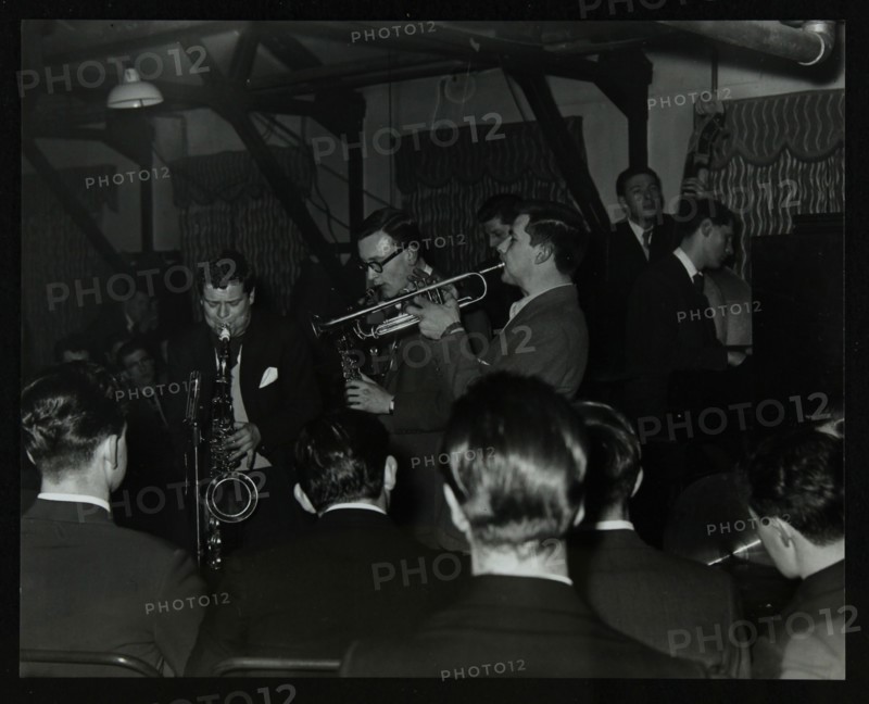 The Tubby Hayes Sextet playing at a modern jazz night at the Civic Restaurant, Bristol, 1955. Artist: Denis Williams