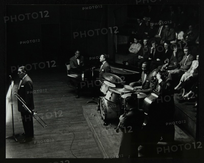 Jack Teagarden's band in concert at Colston Hall, Bristol, 1957. Artist: Denis Williams