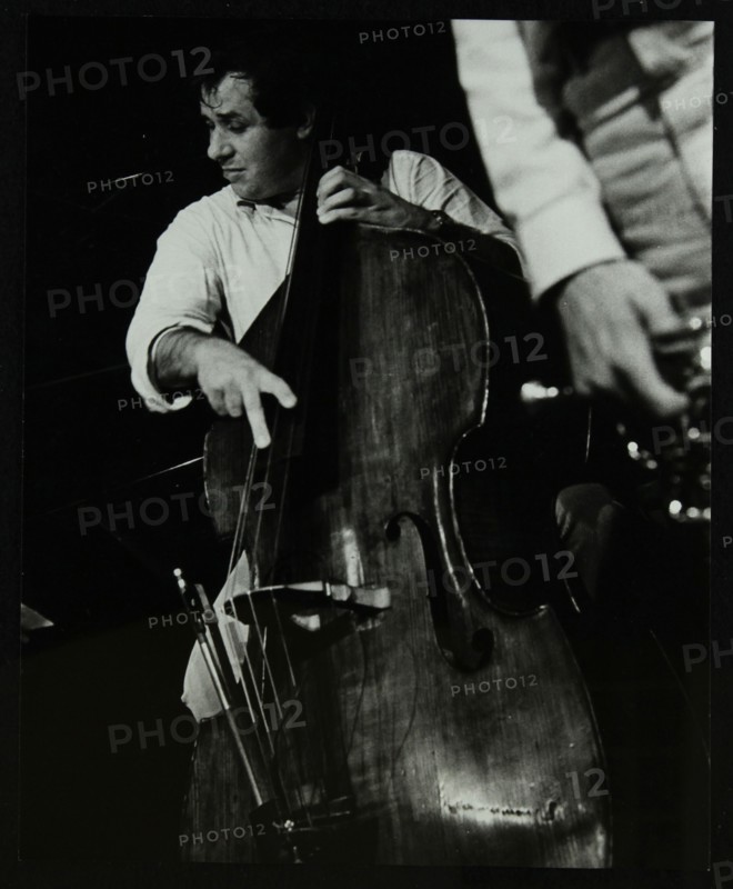 Chris Laurence playing the double bass at The Stables, Wavendon, Buckinghamshire. Artist: Denis Williams