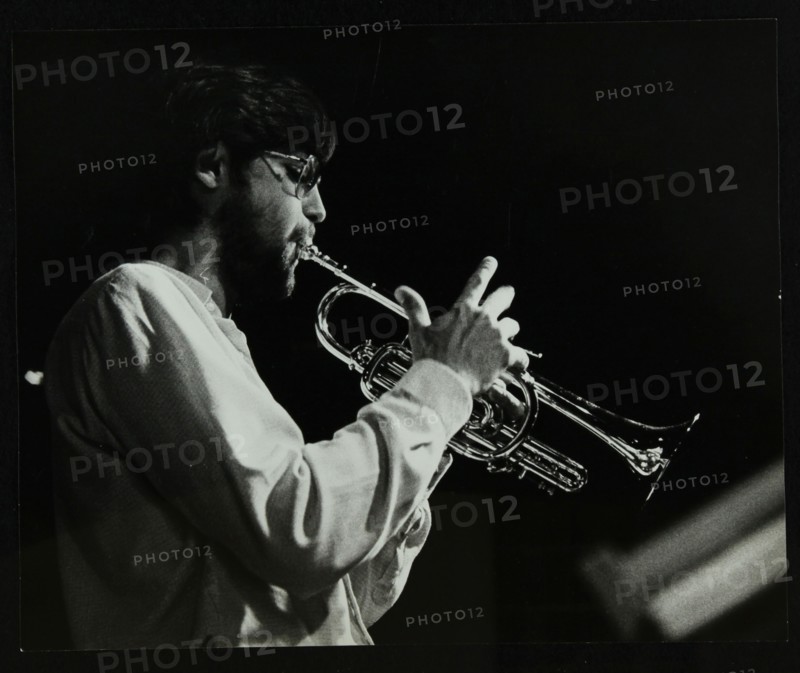 Guy Barker playing the trumpet at The Stables, Wavendon, Buckinghamshire. Artist: Denis Williams