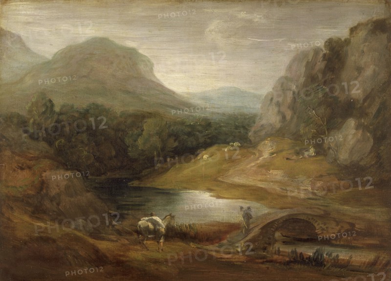 'Rocky landscape with a bridge', 1783-1785. Artist: Thomas Gainsborough.