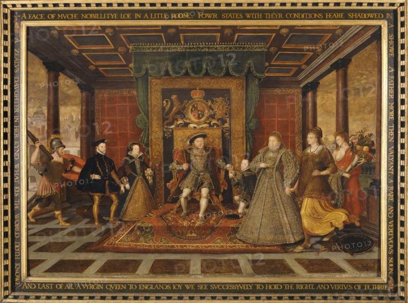 'The family of Henry VIII: An Allegory of  the Tudor Succession', 1572. Artists: King Henry VIII, Lucas de Heere.
