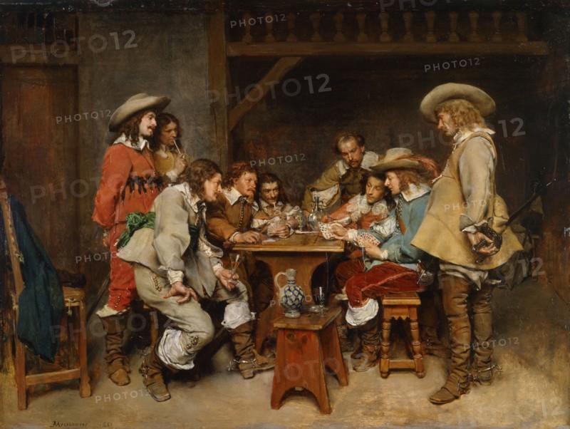 'Innocents and card sharpers', 1861. Artist: Jean Louis Ernest Meissonier.