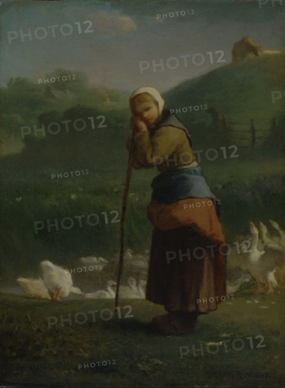'The goose girl at Gruchy', 1854-6. Artist: Jean Francois Millet.