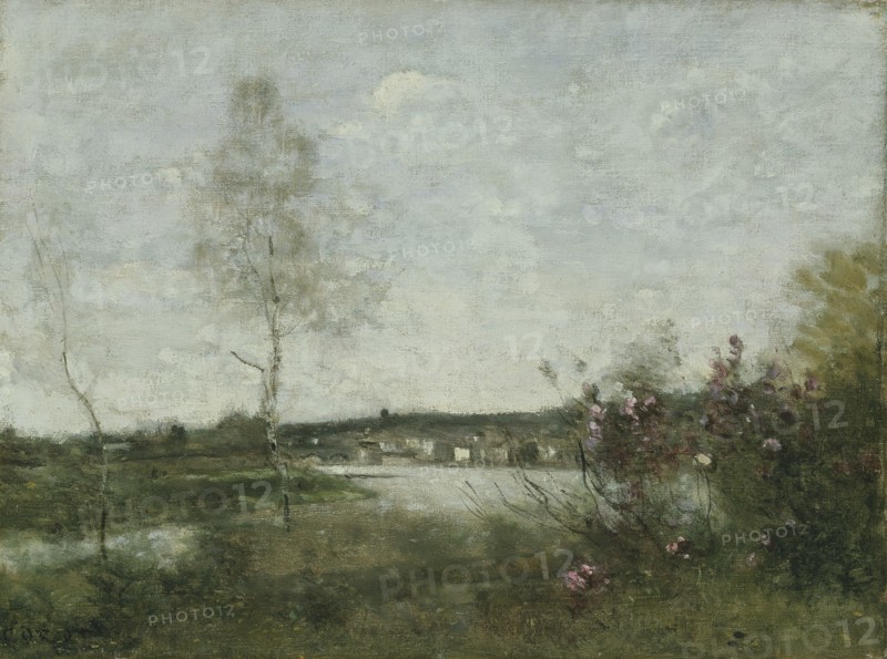 'Distant view of Corbeil, Morning', c1870. Artist: Jean-Baptiste-Camille Corot.