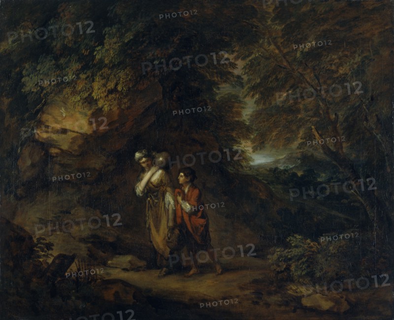 'Rocky landscape with Hagar and Ishmael', c1788. Artist: Thomas Gainsborough.