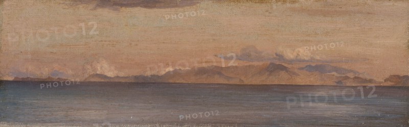 'Distant view of mountains in the Aegean sea', 1867. Artist: Frederic Leighton.