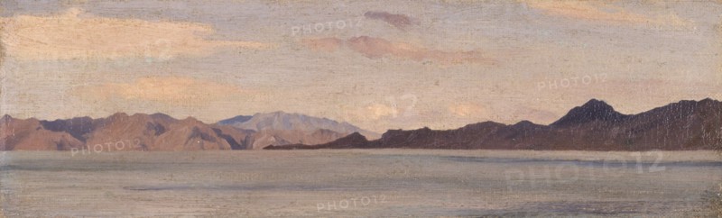 'Coast of Asia Minor seen from Rhodes', 1867. Artist: Frederic Leighton.