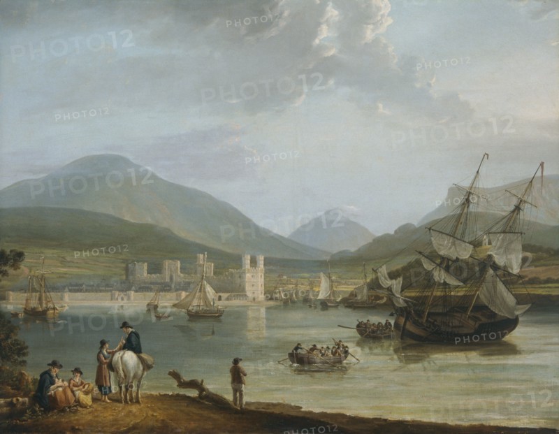 'Caernarvon Castle and bay', c1780-1810. Artist: Nicholas Pocock