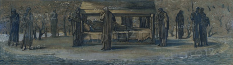 'King Arthur at Avalon', (Study), 1890. Artists: Sir Edward Coley Burne-Jones, Edward Burnes-Jones.