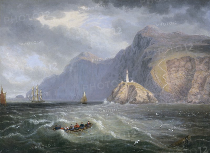 'South Stack Rock Holyhead', 1820-1830. Artist: James Wilson Carmichael.
