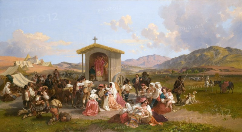 'Mass for the reapers', 1820-1885. Artist: Penry Williams.