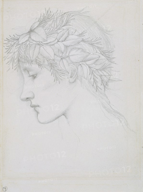 'Head crowned with leaves', 1897. Artists: Sir Edward Coley Burne-Jones, Edward Burnes-Jones.
