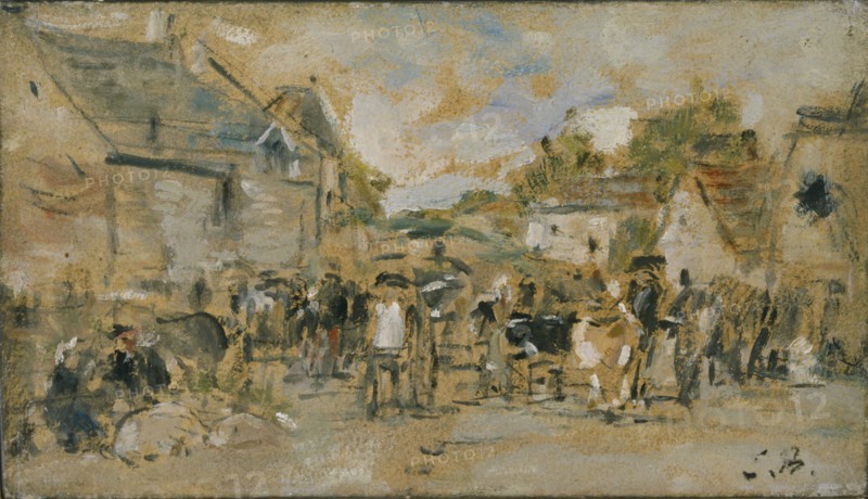 'Village Market', 1844-1898. Artist: Eugene Louis Boudin.