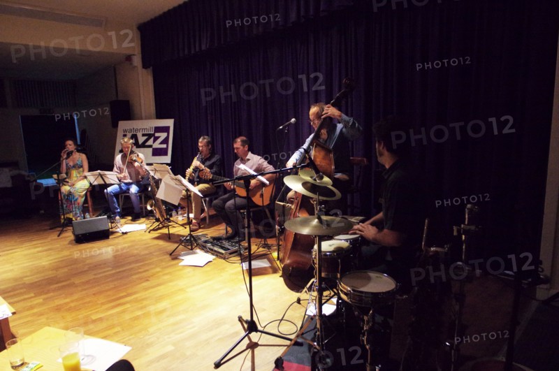 C Allard, E Dankworth, C Garrick, M Lockheart, A Dankworth and D Garcia, Watermill Jazz Club, 2014.  Artist: Brian O'Connor.