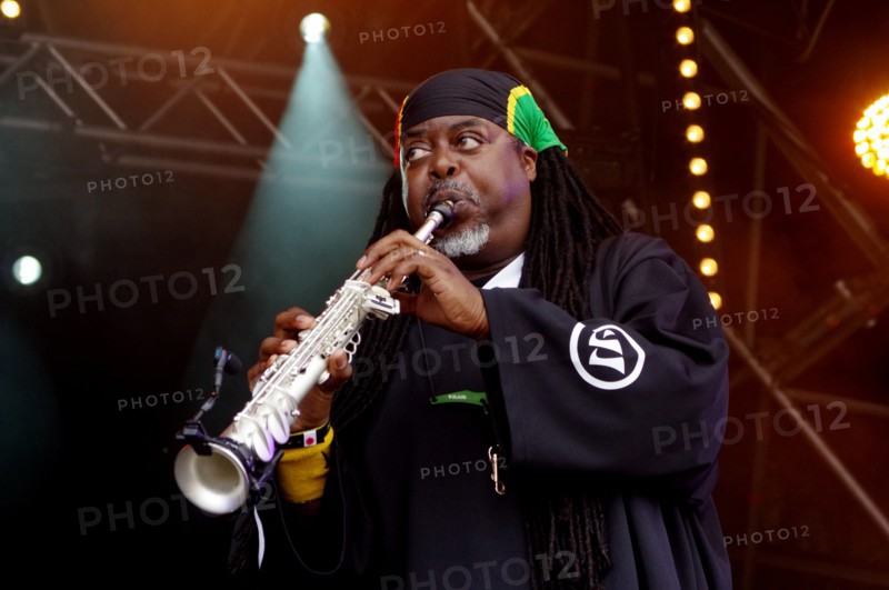 Courtney Pine, Love Supreme Jazz Festival, Glynde Place, East Sussex, 2014. Artist: Brian O'Connor.