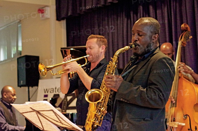 Tony Kofi and Quentin Collins, Watermill Jazz Club, Dorking, Surrey, 2015.  Artist: Brian O'Connor.