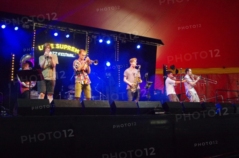 Tom Green and the Brass Funkeys, Love Supreme Jazz Festival, Glynde Place, East Sussex, 2015. Artist: Brian O'Connor.