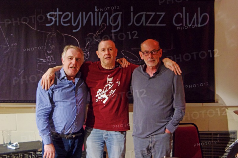 Gary Baldwin, Mike Bradley and Mick Hanson, Steyning Jazz Club, West Sussex, May 2016. Artist: Brian O'Connor.