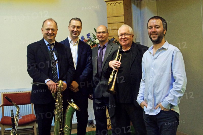 Alan Barnes, Matt Fishwick, Simon Thorpe, Henry Lowther and Frank Harrison, 22nd October 2016. Artist: Brian O'Connor.