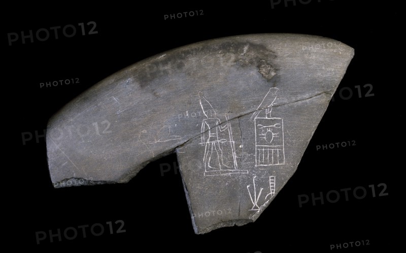 Fragment of inscribed stone bowl, c3285 BC. Artist: Unknown.