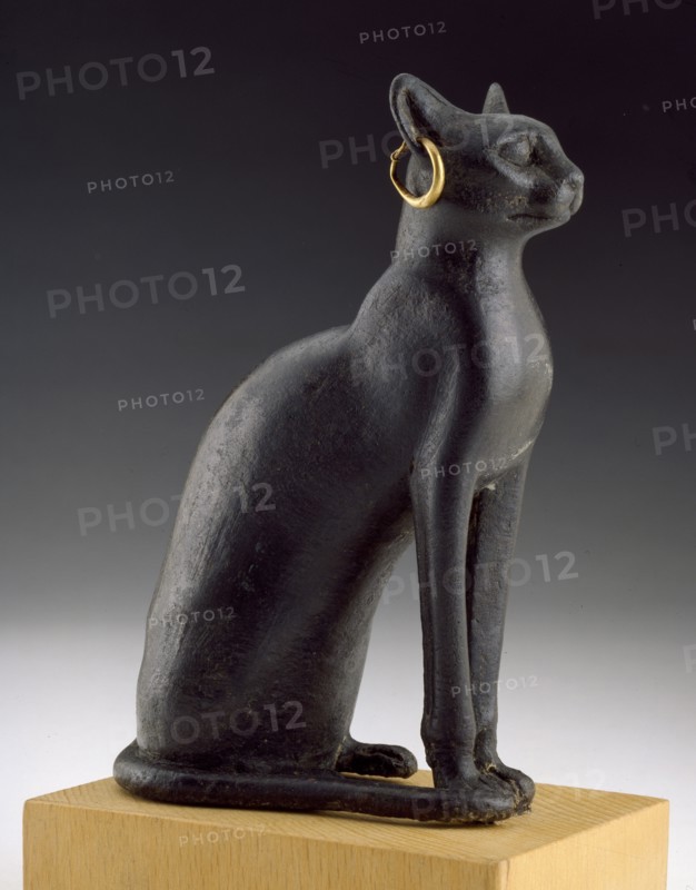 Model of the cat-goddess Bastet, Late Period (Egypt), (c715 BC-343 BC). Artist: Unknown.