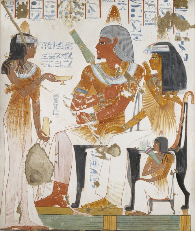 Copy of wall painting, private tomb 181 of Nebamun and Ipuky, Thebes, 20th century. Artist: Anna (Nina) Macpherson Davies.