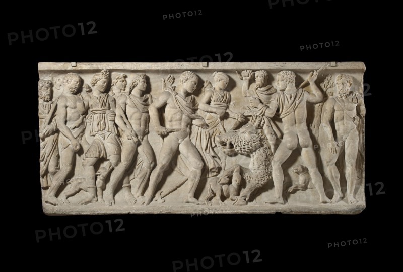 Relief on sarcophagus, Roman, c2nd century. Artist: Unknown.