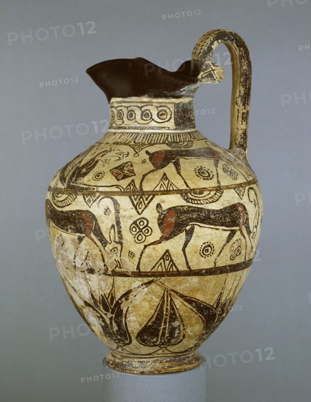 East Greek (Rhodian) oinochoe, Wild Goat style, 630-600 BC. Artist: Unknown.