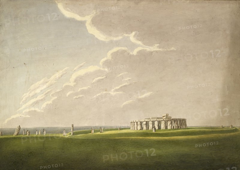 The Grand Antediluvian Temple of Stonehenge: in its original state from the North, 1824-1839. Artist: Henry Browne.