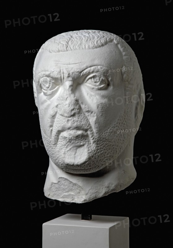 Portrait head of tetrarchic period, from Alba Fucens, 290-310. Artist: Unknown.