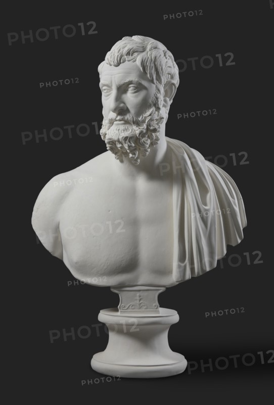 Bust of bearded man, from Smyrna, 170-200. Artist: Unknown.